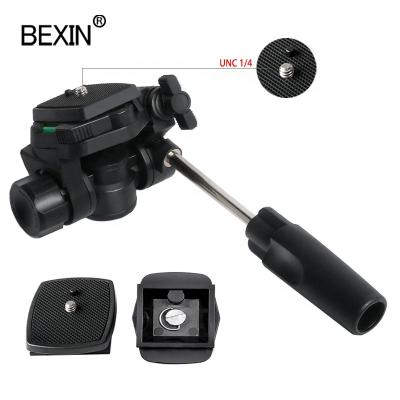 China BEXIN Engineer Plastics 360 Degree Ball Head with 3 Way Rotating Tripod Professional Head Panorama Vertical Pulled Liquid Head for Sports Competition for sale