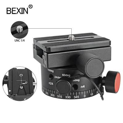 China HOT BEXIN Photography Professional Aluminum Clamp Aluminum Quick Release Knot Index Plate Panoramic Adapter for Ball Head Tripod Mount for sale