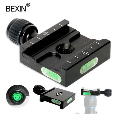 China BEXIN QR-50 Black Aluminum Alloy Quick Release Plate Clamp Camera Base Adapter Tripod Connection Accessory with Level for Digital SLR for sale