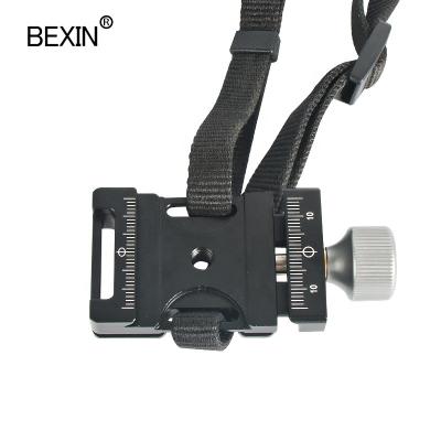 China QJ-05 Outdoor Camera Ball Head Strap Monopod Tripod Clip Shoulder Support Quick Release Light Plate Clip Suitable for Camera Tripod Ball Head for sale