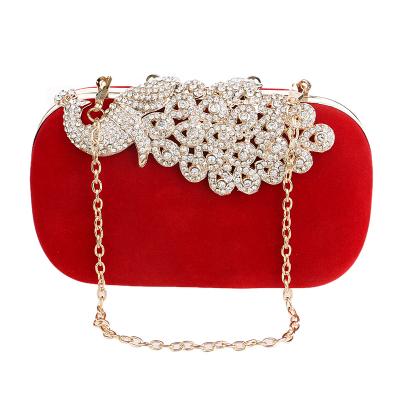 China Hot Sale Diamond Studded Banquet Female Bags Luxury Peacock Dinner Bag Women Dinner Bag All Match Dress Evening Clutch Bag for sale