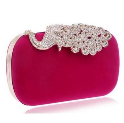 China Hot Sale PORTABLE Diamond Studded Banquet Female Bags Luxury Women Peacock Dinner Bag All Match Dress Evening Clutch Bag for sale