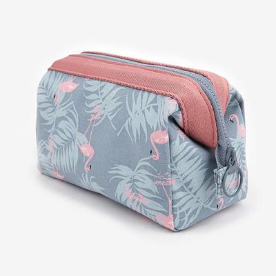 China Flamingo Fashion Women Canvas Wash Bag Large Capacity Travel Cosmetic Creativity Portable Bag Storage Bags Makeup for sale