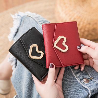 China Ring Buckle Zipper Texture Wallet Women's Casual Change Certificate Package Simple Small Ladies Wallet Fashion Anti-theft Clip for sale