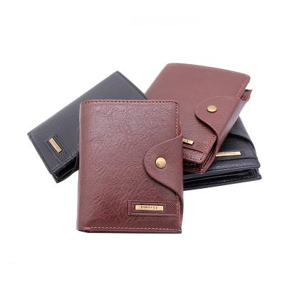 China Hot Sale Fashion Anti-theft Leather Wallet With Coin Pocket Photo Men's Wallets Simple Casual Zipper Wallet Men Grab for sale