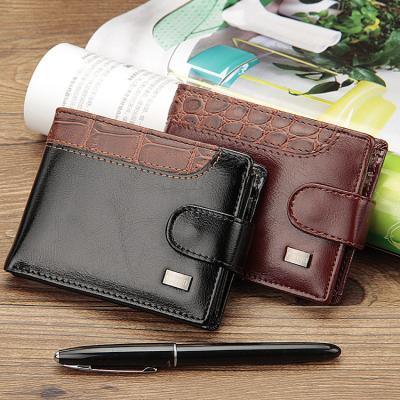 China PU Anti Theft Fashion Leather Short Anti Theft Casual Zero Wallet For Men Pinch Horizontal Multi Functional Vertical Wallet for sale