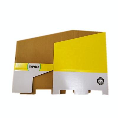 China Recycled Materials Manufacturer Custom Recycle Corrugated Cardboard Paper Kraft Counter Display Box With Color Logo Printing for sale