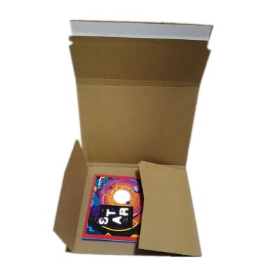 China Recycled Materials Customize With Logo Print Easy Self Seal Strip Cardboard Announcement Box Cardboard Cd Dvd Express With Tear Strip for sale