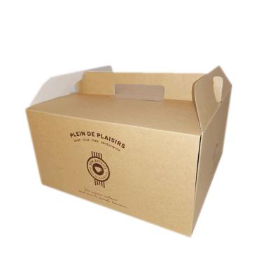 China Custom Disposable Packaging Boxes Bakery Materials Logo Recycled Corrugated Foldable Foldable Takeout Cake Box With Window for sale