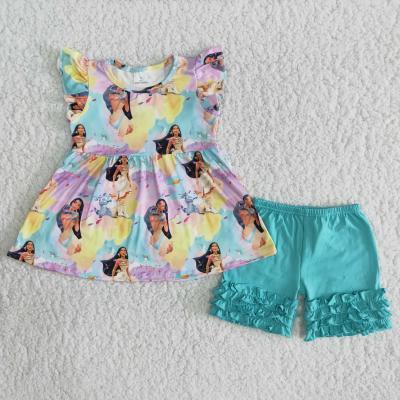 China New casual ready to ship bead outfits toddler boutique sets kids outfits girl for sale