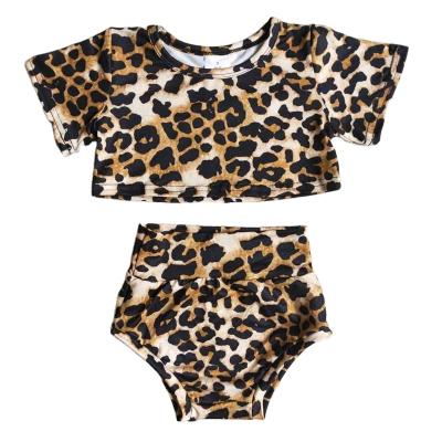 China Sweetie no MOQ 2021 hot sale RTS leopard shirt bummies outfits wholesale girls kid clothes kids boutique clothing for sale