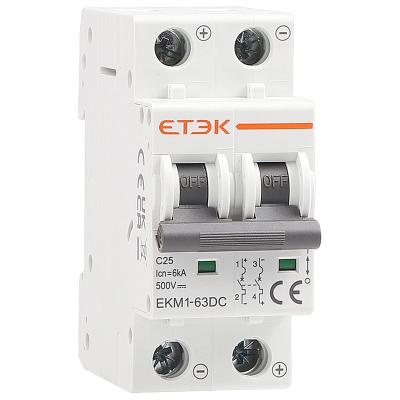 China Protection ETEK OEM Low Voltage 63a Miniature Circuit Breaker DC MVB Miniature Circuit Breaker for sale