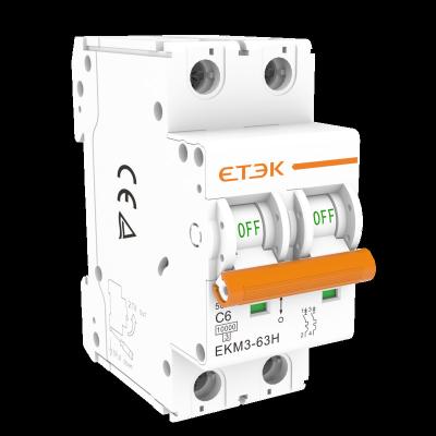 China Protection ETEK KM3-63H MCB Low Price Circuit Breaker 10KA 50Hz 1-63A Miniature Circuit Breaker for sale