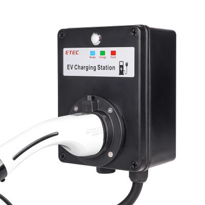 China ETEC EV charger EKEC4 charging station cable type 7kw charger with 5 meters cable 1 pahse wallbox charging cable EKEC4 for sale