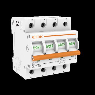 China ETEK Isolation Switch EKD3-125 2P-4P Miniature Circuit Breaker 50Hz AC and DC Type Mini Circuit Breaker for sale