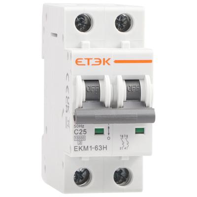 China ETEK EKM1-63H 10KA 2P 6A Miniature MCB Circuit Breaker with TUV CB Test Report CE Approval 10KA for sale