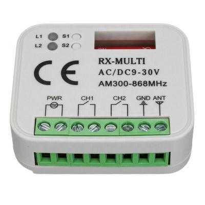 China 300-868MHZ AC 300-868MHZ DC 9-30V Multi Automatic Garage Door Universal RX Receiver 2 Channel for sale