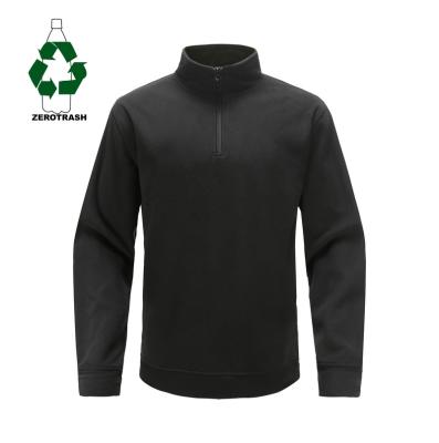 China Viable Mens Quarter Zip Rpet Fleece Cadet Recycled Plastic Polyester Fleece Pullover With Stand Collar for sale