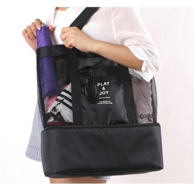 China Eco Promotional Custom Zipper Fashion Cotton Portable Luxury Beach Tote Polyester Picnic Sports Bag for sale