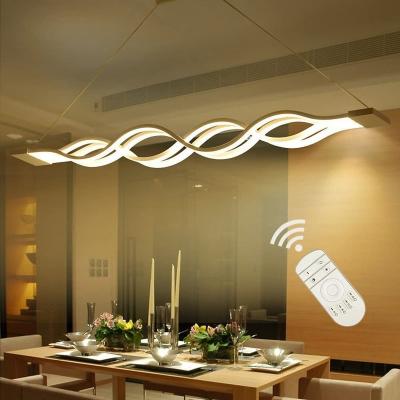 China Modern Nordic Aluminum Chandelier Wave LED Dimmable Creative Simple Dining Room Pendant Lamp for sale