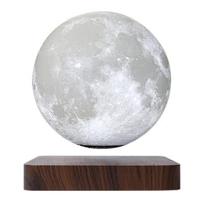 China Modern Levitating Moon Lamp 3D Printing Magnetic Night Moon Table Light Creative Gift Touch Control Lamp for sale