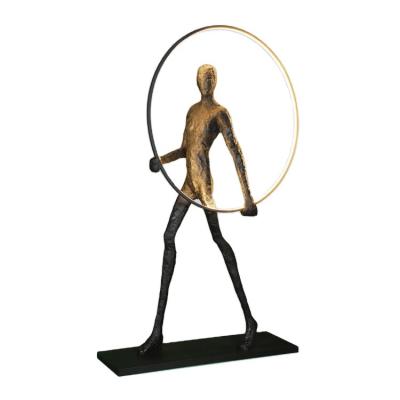 China Sale Round Minimalist North American Figure Sculpture Resin Style Available Floor Lamp For Living Room Hotel Lobby for sale