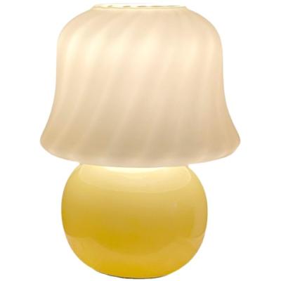 China Modern Hot Sale Retro Mushroom Table Lamp Decoration Bedroom Dimming Glass Remote Control Bedside Lamp for sale