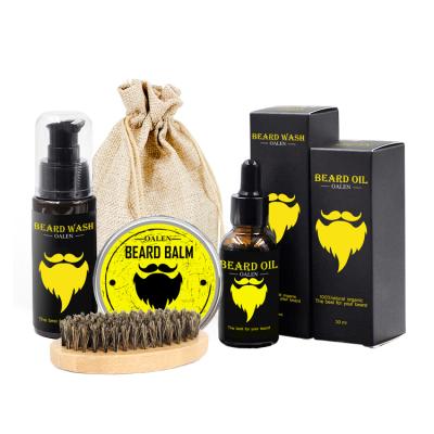 China No Greasy + Organic Beard Growth Oil Beard Wax Balm Beard Growth Private Label Beard Grooming Kit For Men Care for sale