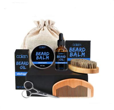 China Hot Sale OEM Service Orgaic Ingredients Beard Balm Beard Comb Beard Grooming Kit 5 in 1 for sale