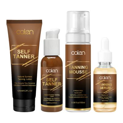 China Private Label Tanning Tanning Mousse Customized Shades Tanning Lotion Sunless Long Lasting Tanning Set for sale