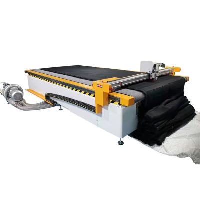 China High Speed ​​Automatic CNC PP Floor Carpet Cutter Polypropylene Polymers Fabric PVC Floor Mat Oscillating Knife Round Blade Cutting Machine for sale