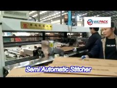 two head semi auto gluer machine 120mm pitch for offset printed carton