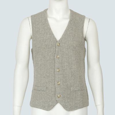 China Anti-wrinkle Winter Autumn V-Neck Cashmere Waffle Vest Custom Men's 100% Sleeveless Vests for sale