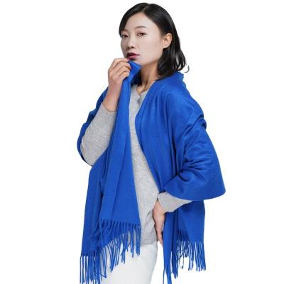 China Luxury Women Disturbed Scarves Wholesale Fashion Cashmere Autumn And Winter Blue 100% Cashmere Woven Check Scarf Adult Customized Shawl for sale