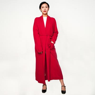 China High Quality Anti-wrinkle 100% Red Women Long Overcoat Cashmere Coats With Fur for sale