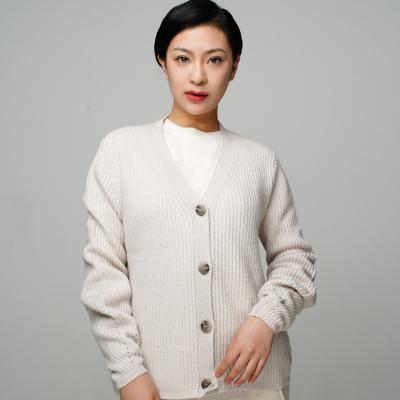 China 2022 Anti-Wrinkle Customized Cashmere Sweater Women Solid Color Cardigan /30% Wool Cardigan Cashmere Sweater Women for sale