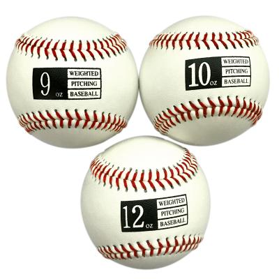 China 9inch 3oz-14oz Long Lasting Heavy Weighted Leather Training Baseball For Throwing Hitting for sale