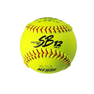 China Durable 12inch Leather&PK Core Fastpitch Game Softball&NFHS Approved for sale