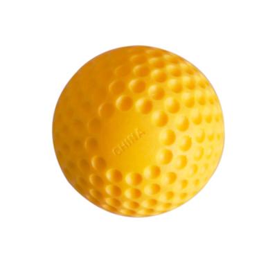 China Durable High Quality 9inch Softball And Softball Machine Ball Throwing Yellow Dimpled Ball for sale