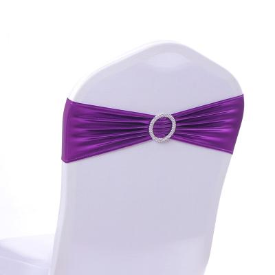 China Yiwu Simple Factory Wholesale Cheap Shiny Wedding Decoration Glitter Spandex Chair Elastic Bands For Wedding for sale