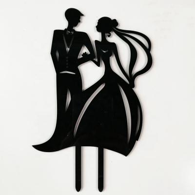 China Funny Acrylic Wedding Cake Topper Bride and Groom Cake Toppers for sale