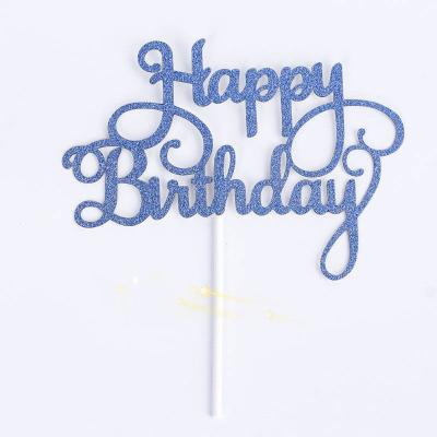 China Festival Wholesale Laser Cut Happy Birthday Paper Cake Topper for sale