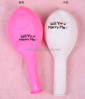 China Promotional Toy Promotional 12 Inch Will You Marry Me Printed Latex Balloon For Wedding Party Decoration for sale