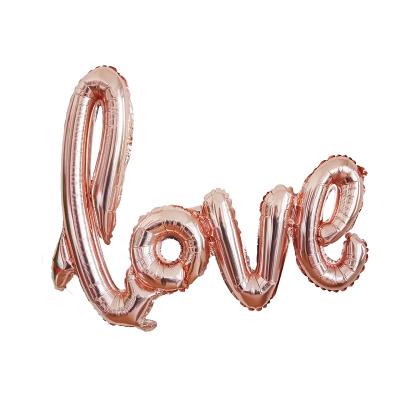 China Toy Cheap Wholesale Rose Gold Promotional 42 Inch Wedding Decoration Inflatable Love Foil Balloon for sale