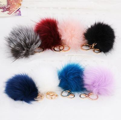 China Hot Faux Fur Key Chain Ball Pendant Pompom Sale Bag Key Chain Promotion Gift for sale