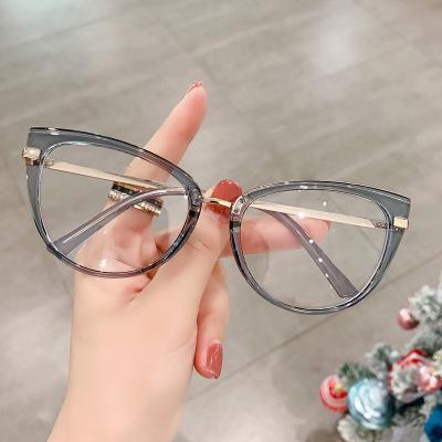 China 2022 Cateye Oversized Anti Glass Eyeglasses TR Frame Anti Glasses Light Blue Light Blue Gaming Eyewear Optical Glasses for sale