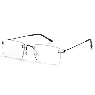 China High Quality Slim Metal Hinge Reading Glasses, Factory Custom Wholesale Mens Rimless Clear Reading Glasses for sale