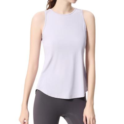 China Breathable Yoga Clothes Women's Sleeveless Sports Vest Women's Outer Wear Tight Quick-Drying Workout Clothes Short Sleeve Running Top for sale