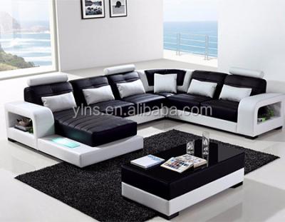 China Modern Design Sectional Sofa 6 Seat European Large Size PU Leather Corner Sofa for sale