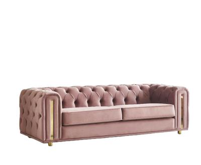 China Tufted Sofa Chesterfield Sofa Set Home Furniture Leg Sofa And Lounges Soft Fabric Sofa Modular Upholstery Nordic Gold Silver Button for sale